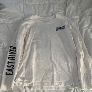 Garage White Long Sleeve Tee with Black Print